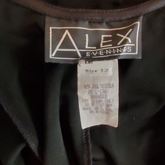 NEW Alex Evenings Black Sheath Dress Sz 12 Sleeveless Scoop Gold Rhinestones - Picture 5 of 5